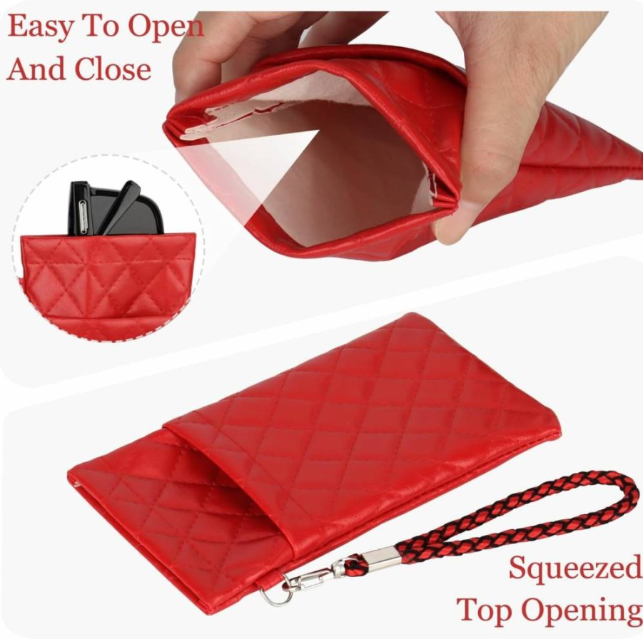 RayLove Premium Leather Eyeglass Case with Carrying Strap - Soft Protective Sunglasses Pouch for Women & Men