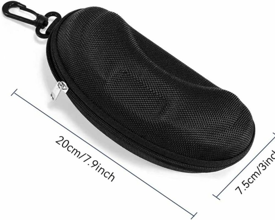 Yamrots 2 Pack Durable Zippered Sunglasses Case with Plastic Hook for Travel & Eyewear Protection