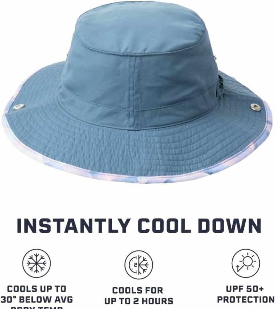 MISSION Unisex Cooling Bucket Hat - Lightweight Foldable Wide Brim Sun Hat with 2-Hour Cooling Technology for Men & Women