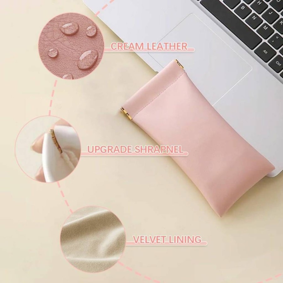 NotiGat Leather Sunglasses Case – Soft Squeeze Top Portable Eyewear Cover Pouch for Women & Men (5-Pack, Premium Quality)