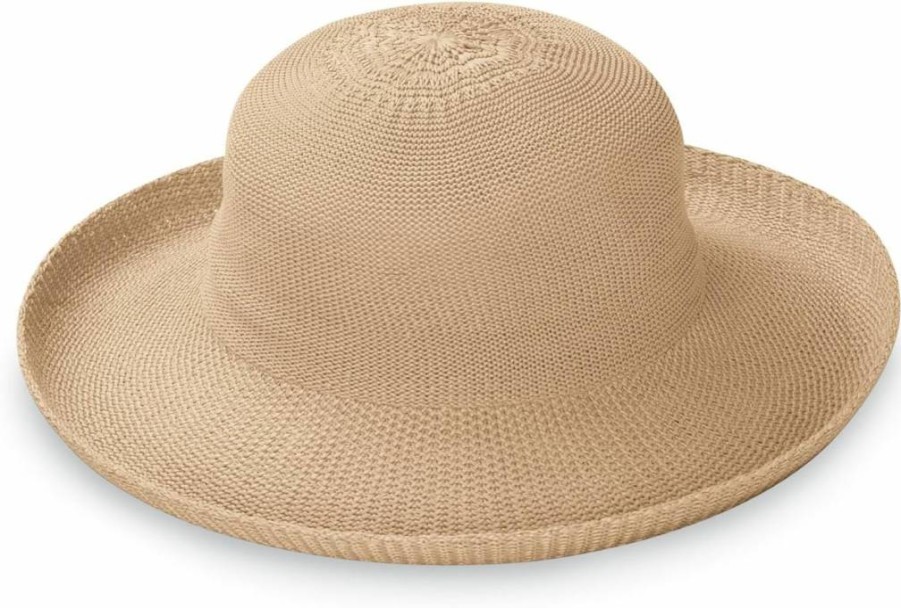 Wallaroo Hat Company Women's Victoria Packable Sun Hat - Adjustable Wide Brim Lightweight Beach Hat for Summer