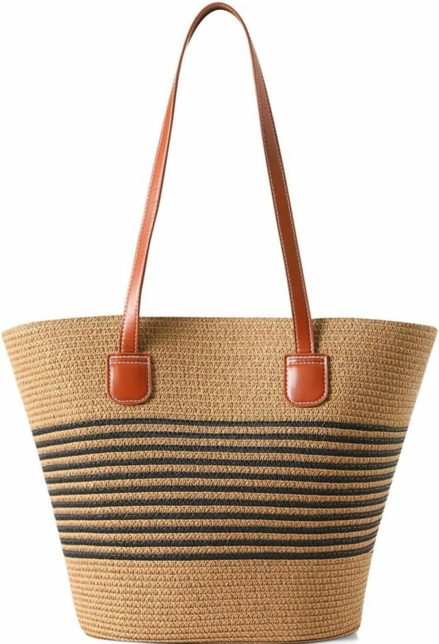 Nollia Handmade Woven Straw Shoulder Bag for Women - Summer Beach Travel Tote, Eco-Friendly Handbag