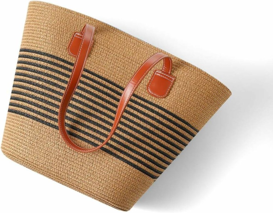 Nollia Handmade Woven Straw Shoulder Bag for Women - Summer Beach Travel Tote, Eco-Friendly Handbag