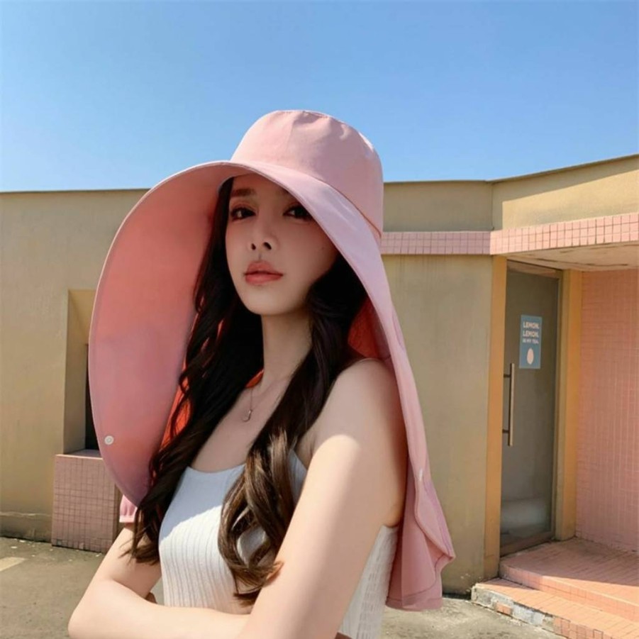 Solyinne Women's Sun Hat Wide Brim UPF 50+ Summer Beach Hat with Neck Flap for Sun Protection Outdoor Hiking Travel