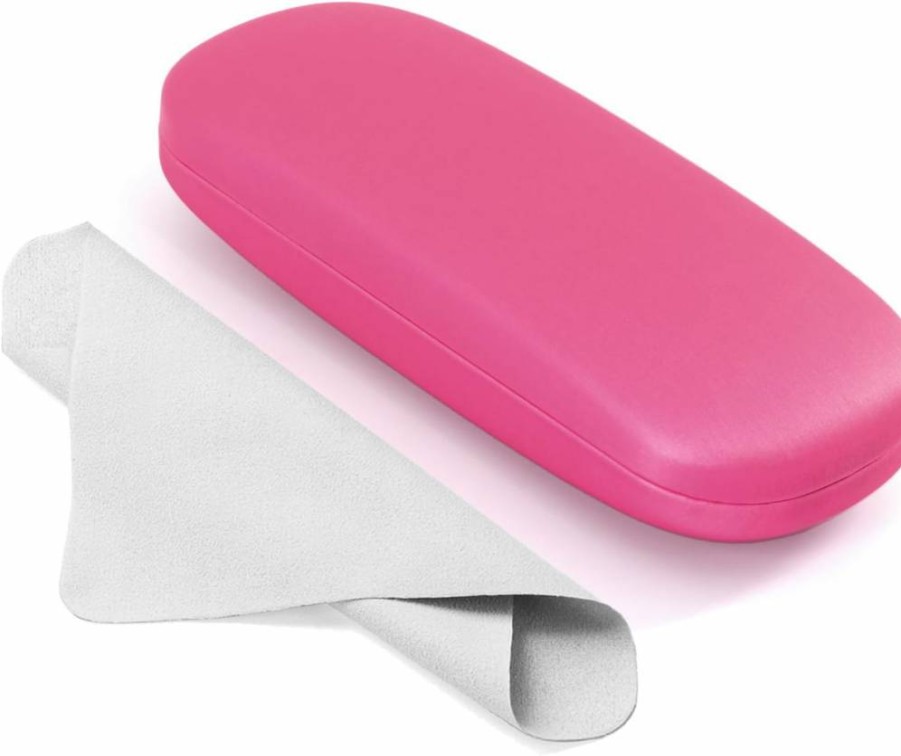 Marvolia Hard Shell PU Leather Eyeglasses Case with Cleaning Cloth for Sunglasses & Prescription Glasses