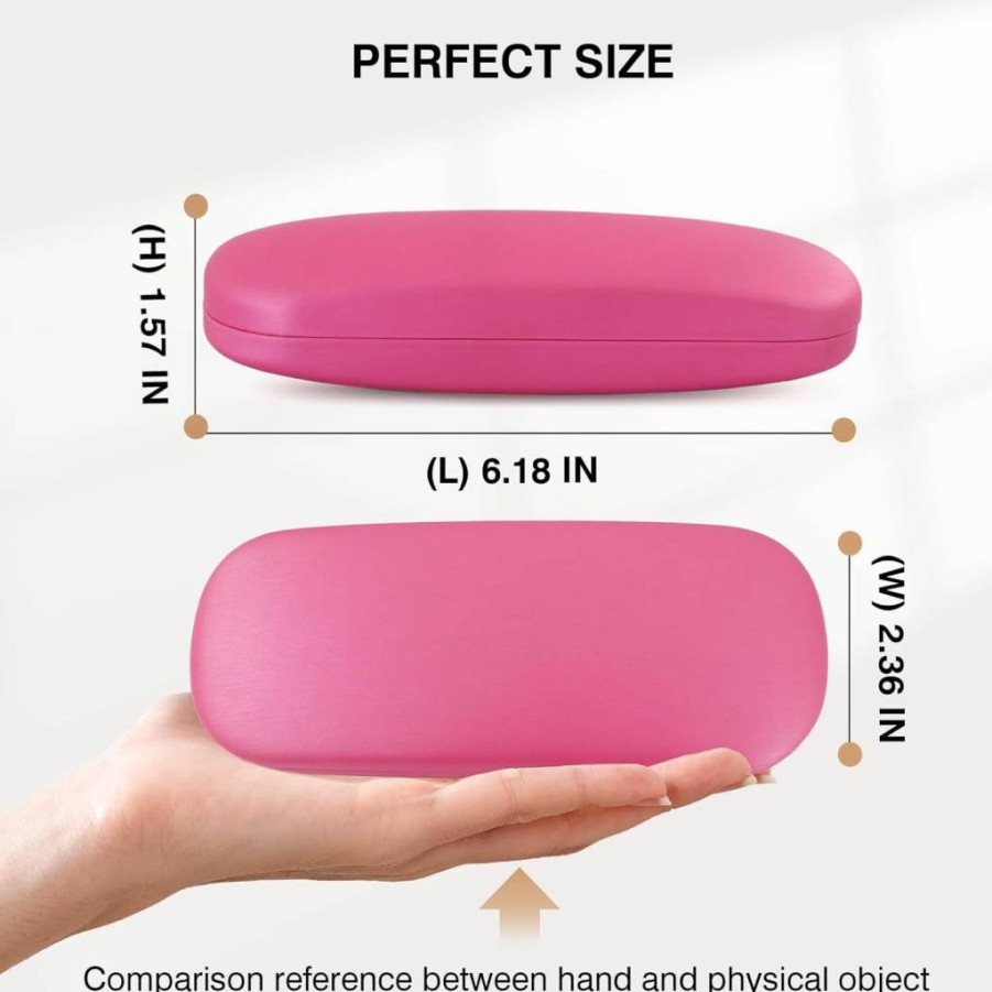 Marvolia Hard Shell PU Leather Eyeglasses Case with Cleaning Cloth for Sunglasses & Prescription Glasses