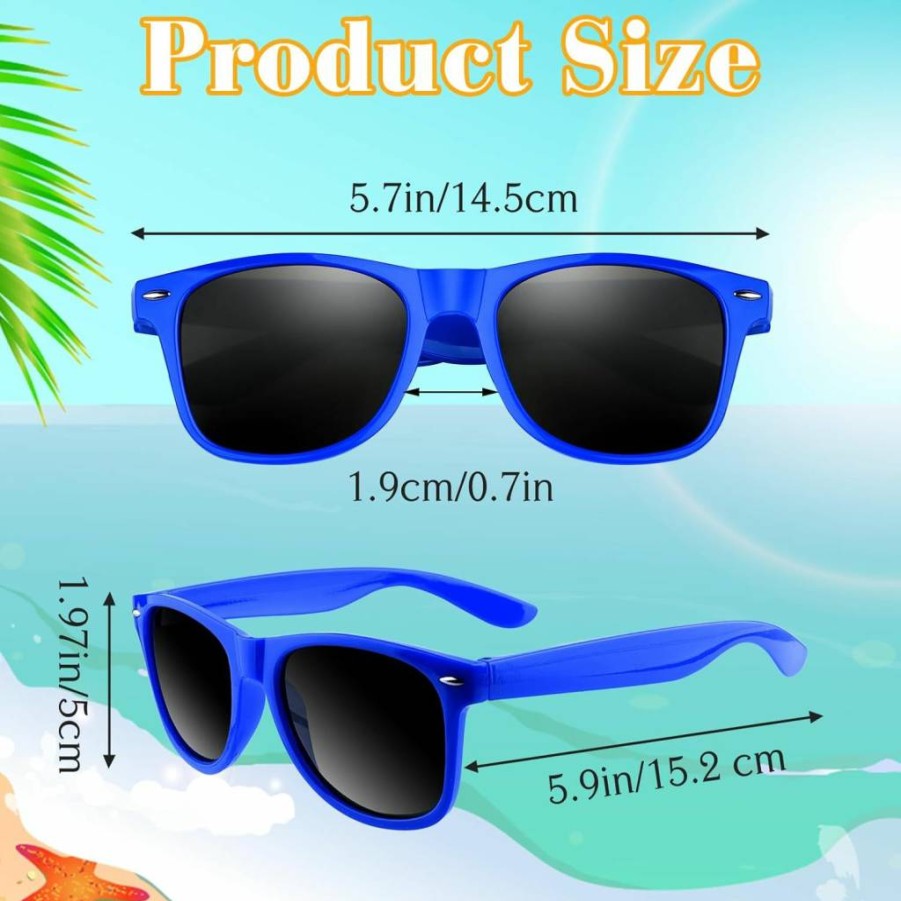 ASTARON Black Sunglasses Bulk Pack - 6/12/24/48 Pairs for Summer, Beach, Pool, Birthday, Wedding Party Favors & Supplies