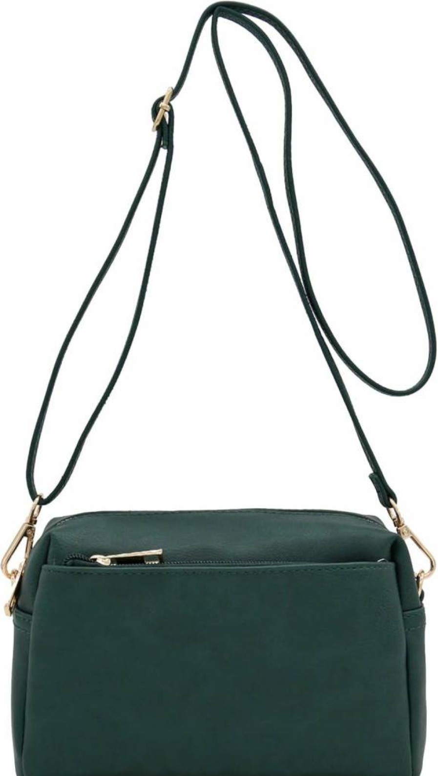 FashionPuzzle Women's Stylish Triple Zip Compact Crossbody Bag for Everyday Use
