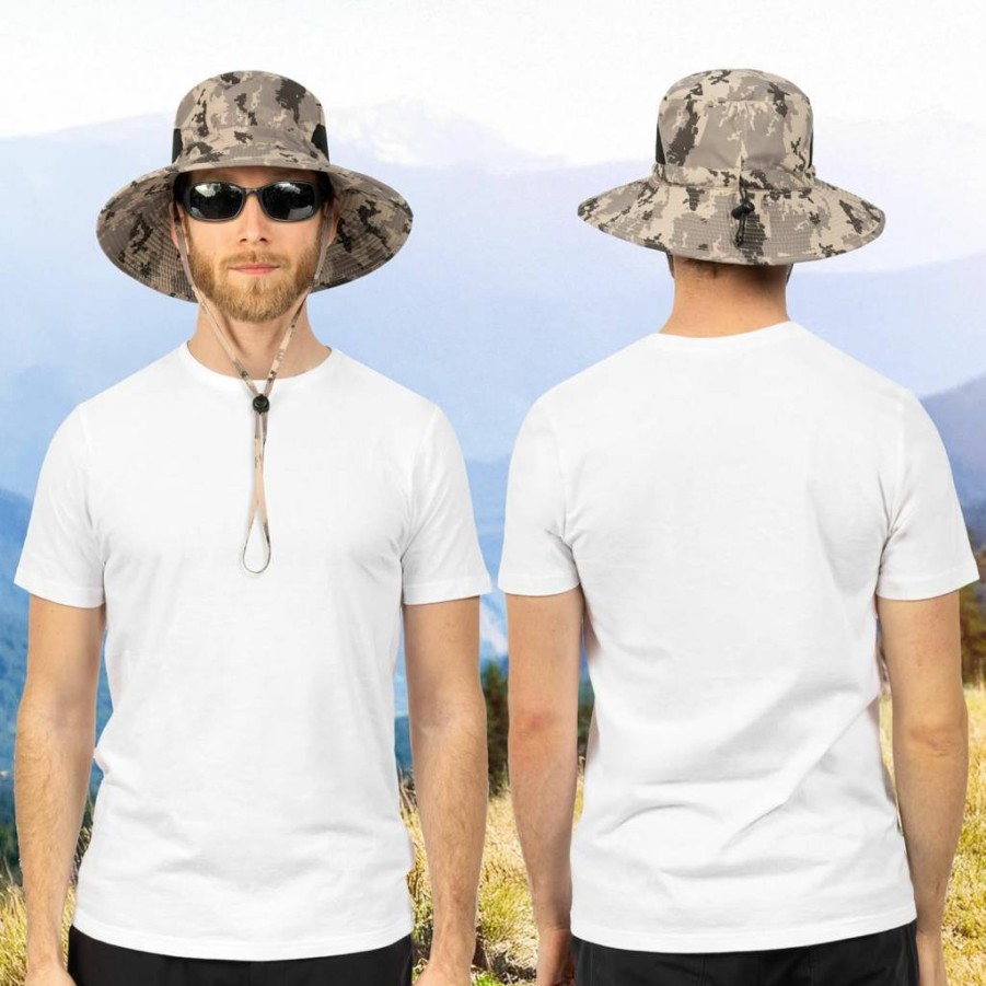 SUN CUBE UPF 50+ Wide Brim Sun Hat for Men & Women, Safari Bucket Hat for Fishing, Hiking, Beach, Outdoor UV Protection Boonie Hat